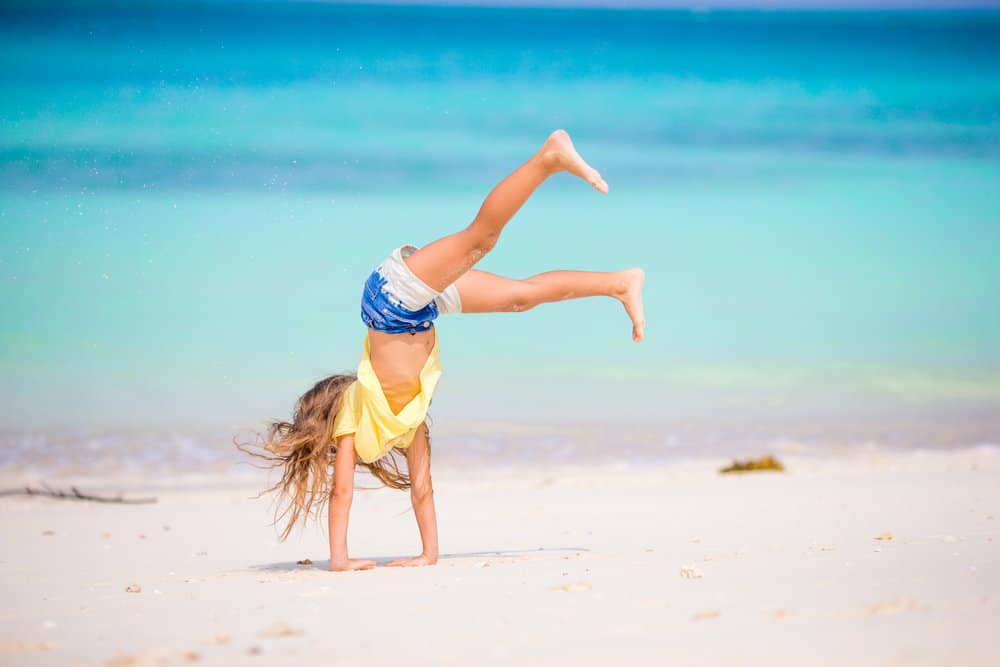 Girl doing handstand